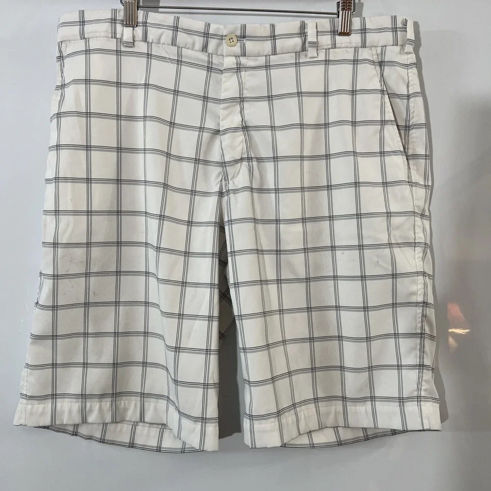 Nike Golf Shorts Mens Size 38 Lightweight Plaid Blue‎ and White 11